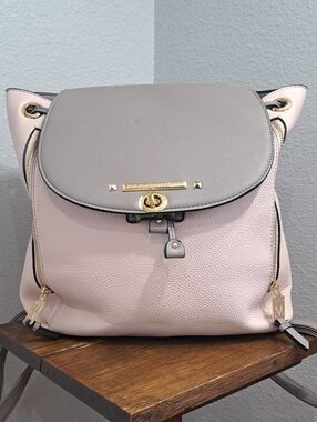 Mkf Collection Kimberly Vegan Leather Backpack Purse In Blush/Charcoal